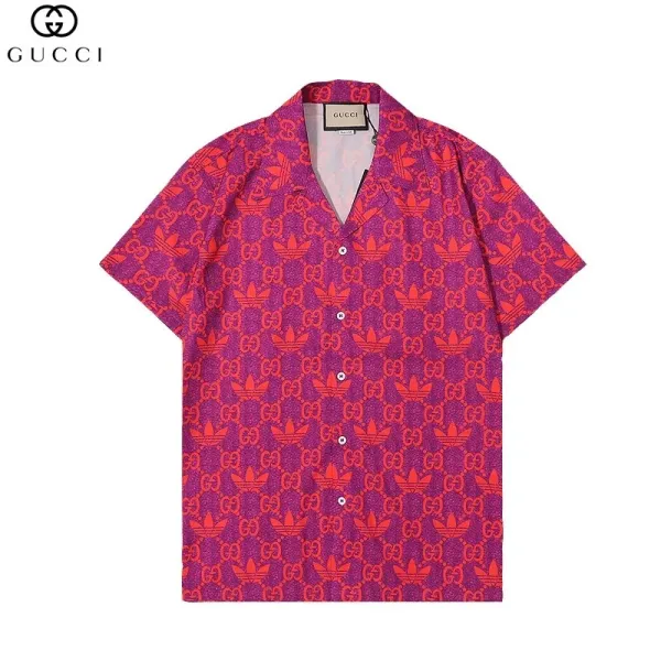 Gucci GG Embroidered Shirt White with Red-Green Trim - 35