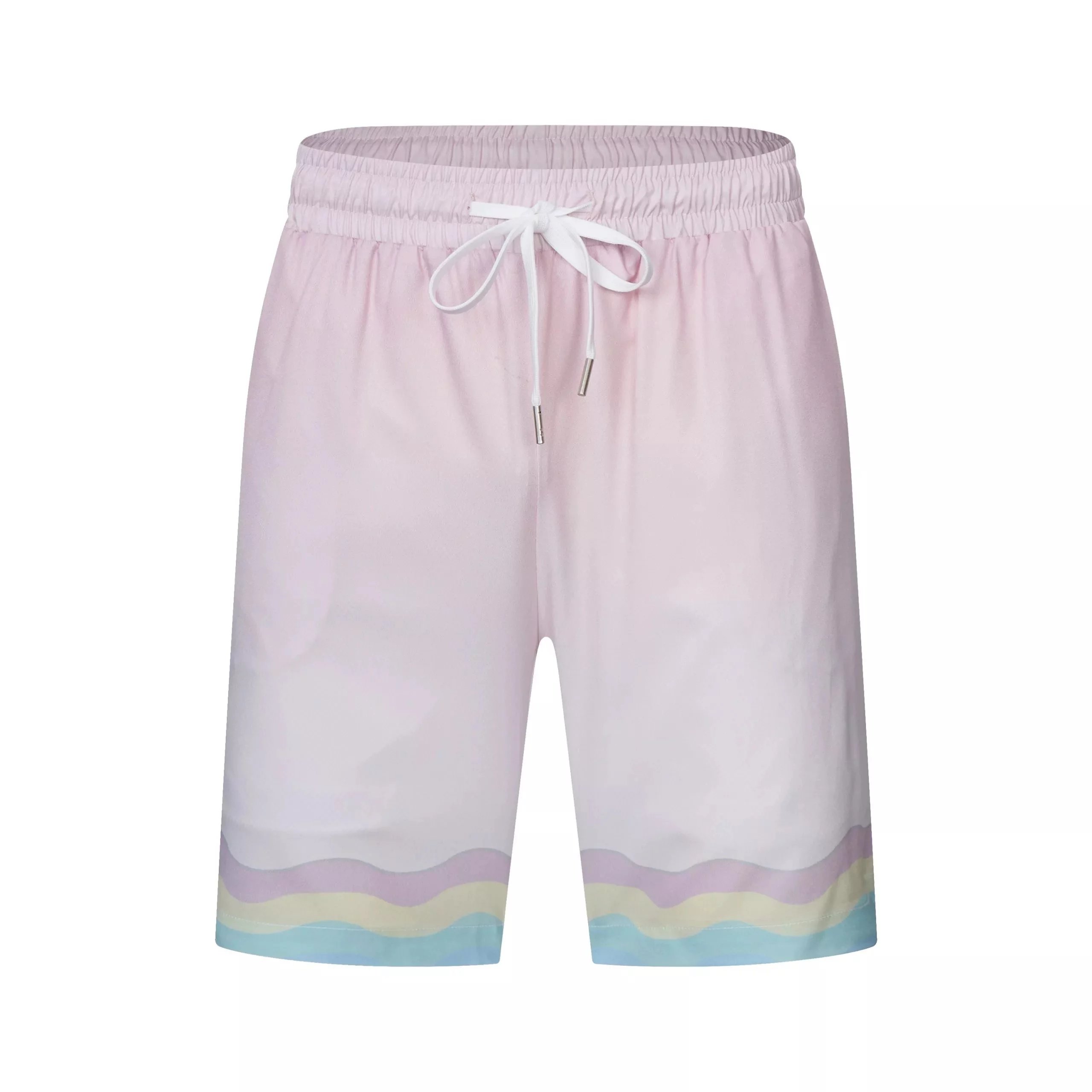 Design Wave Print Swim Trunks Blue Multicolor Shorts - 18