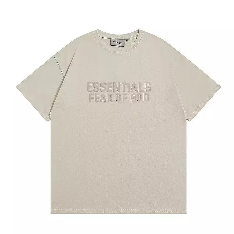 Fear of God Essentials Logo Print Beige T-Shirt and Shorts Set - 11