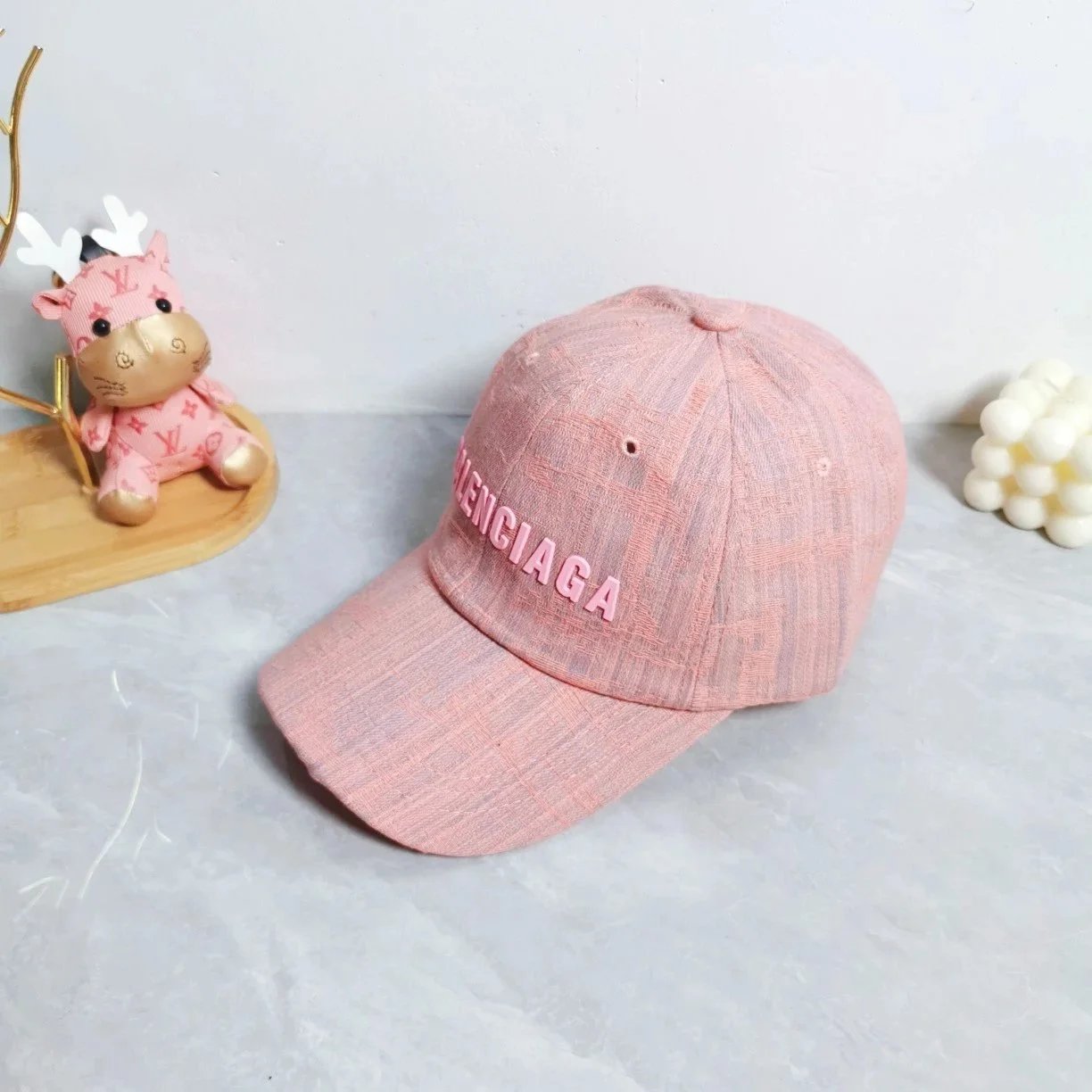 Balenciaga BB Logo Embroidered Monogram Baseball Cap Gray - 30