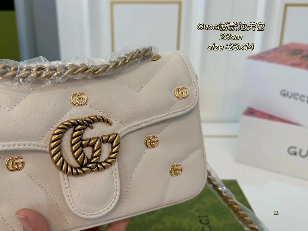 Gucci GG Marmont Mini Hobo Bag Beige with Web Stripe Shoulder Bag - 5