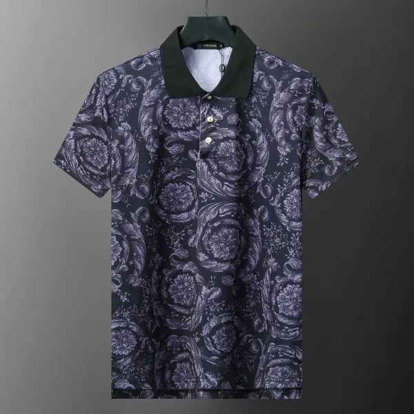 Versace Jeans Couture Shield Embroidered Polo Black Polo Shirt - 23