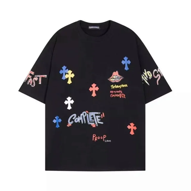 Chrome Hearts T-Shirts Short-Sleeve T-Shirt with Cross and Logo Back Graphic product detail image 15