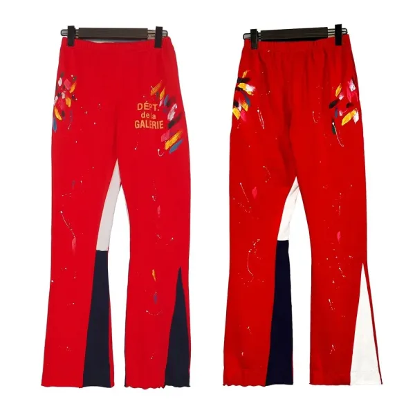 Design Sweatpants Red with Vertical Logo Print - 20