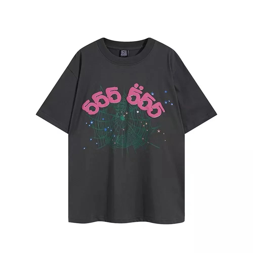 Design Spider Web '655' Graphic T-Shirt Brown - 4