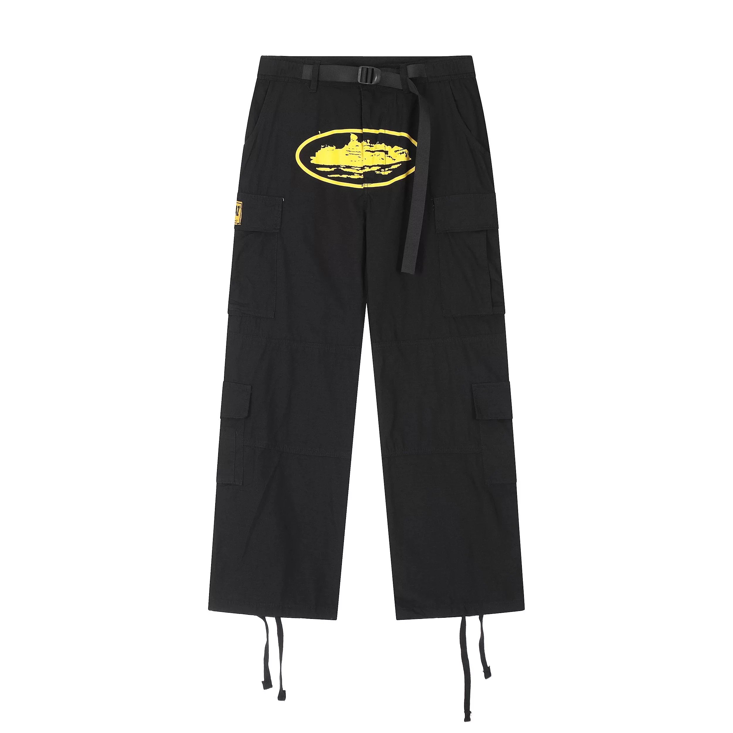 Black Cargo Pants with Yellow 