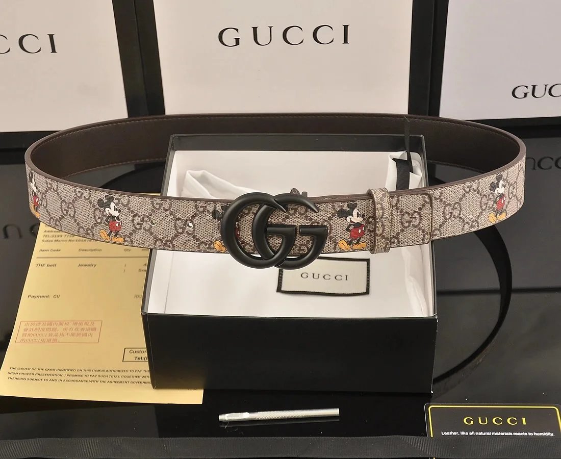 Gucci Disney x Gucci Bee Motif Belt Gray - 5