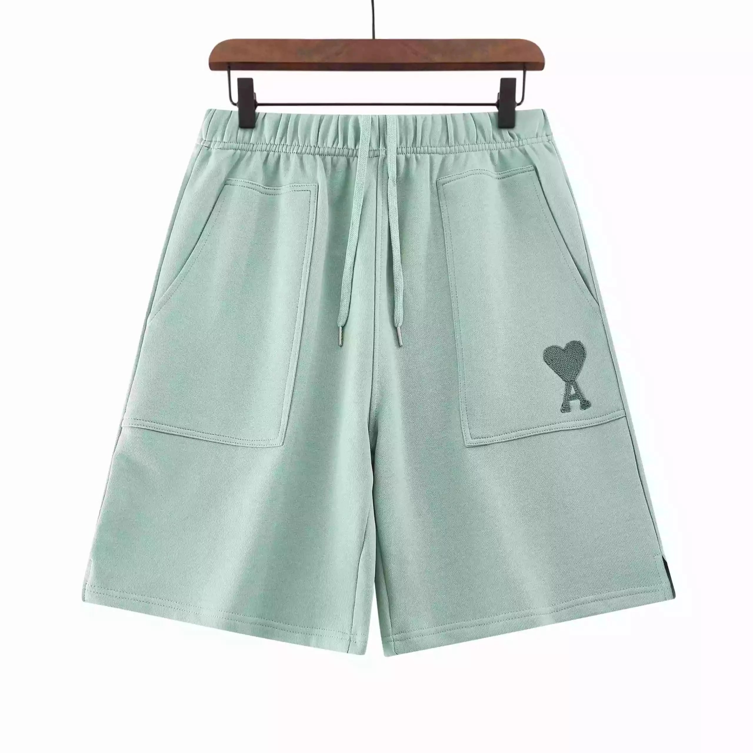 Ami Paris Heart Logo Shorts Beige - 14
