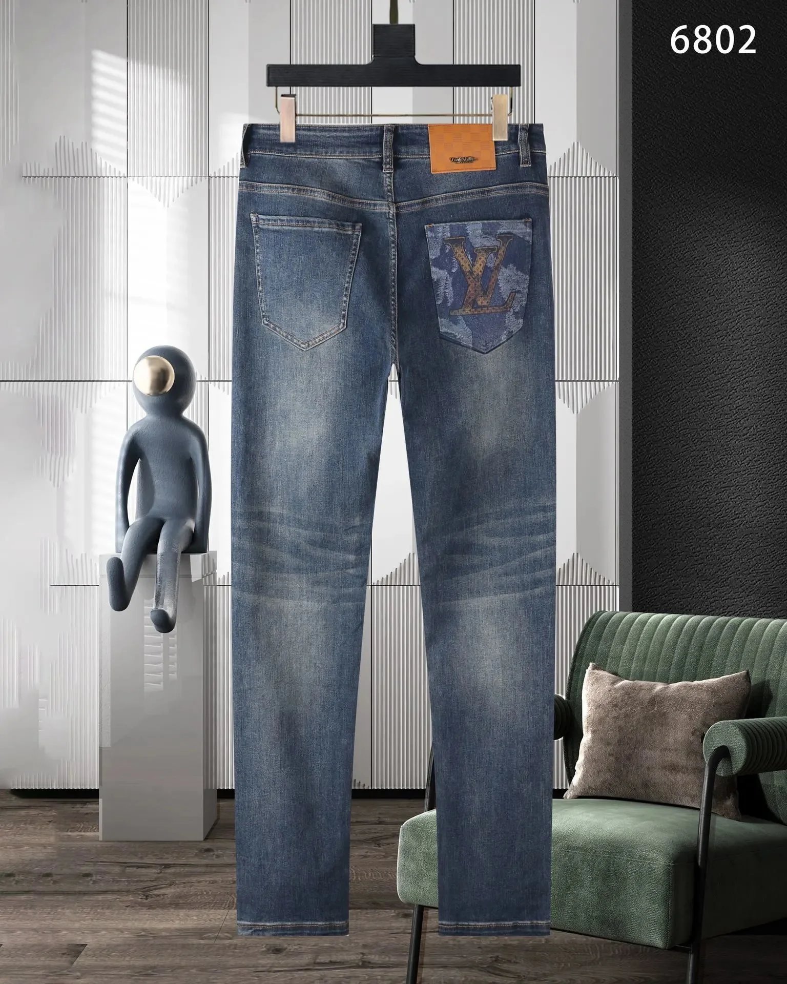 Louis Vuitton Monogram Distressed Jeans Gray - 13