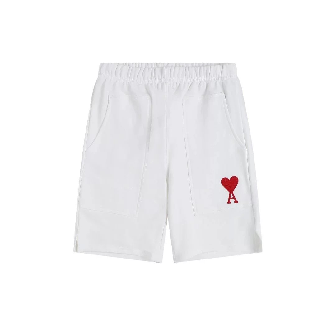 Ami Paris Heart Logo Shorts Beige - 30