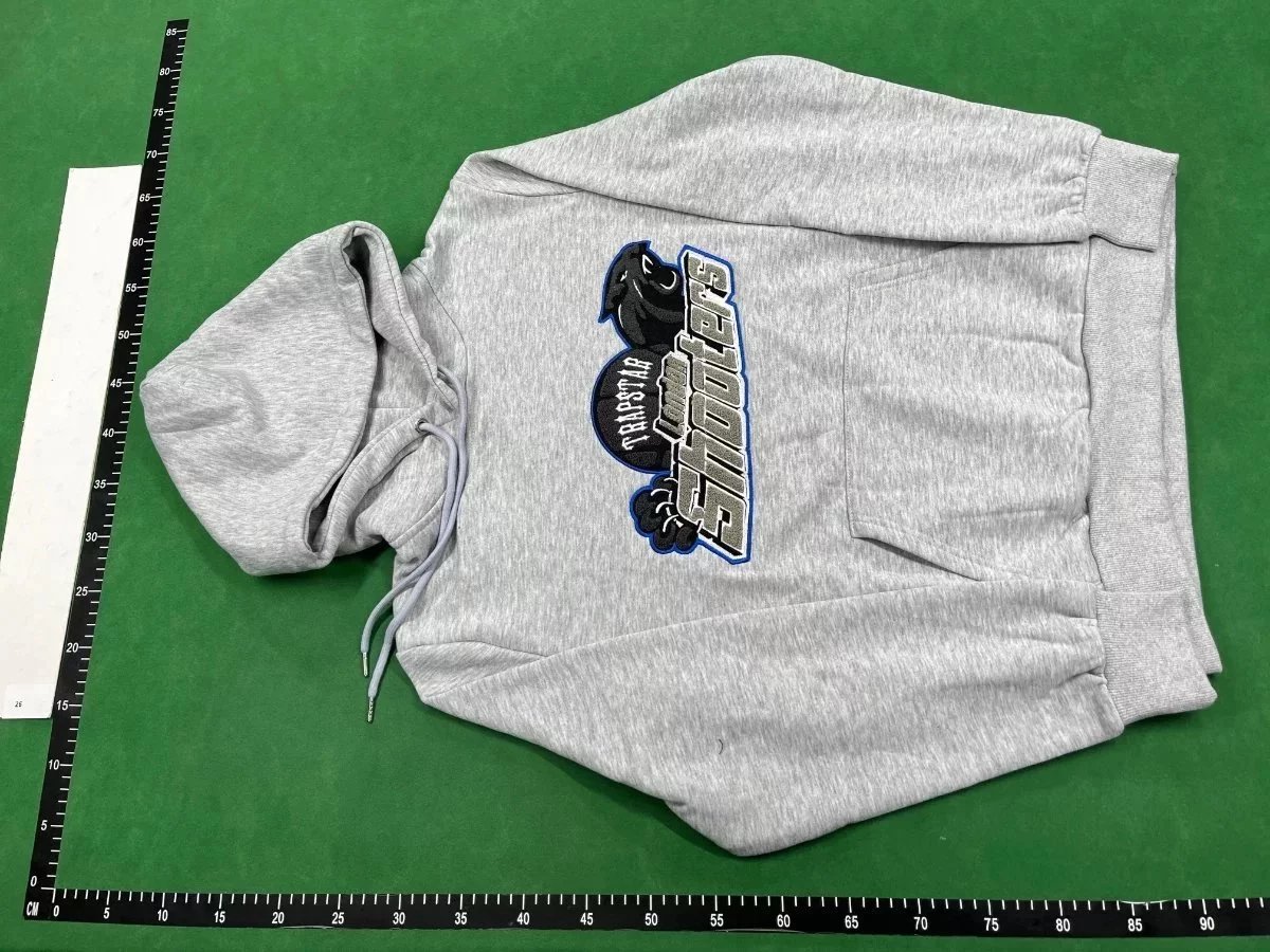 Trapstar Logo Embroidered Sweatpants Gray and Black - 6