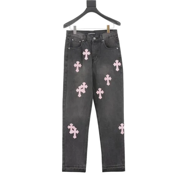 Saint Tears Cross Embroidered Black Jeans - 13
