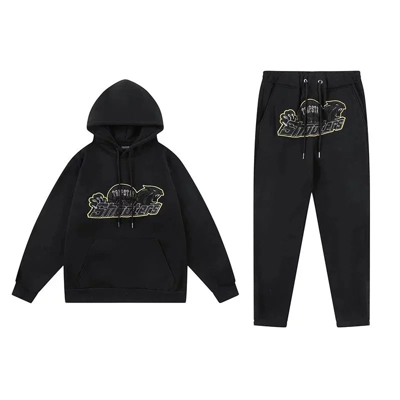 Trapstar Black and Blue Arch Logo Hoodie and Sweatpants Set - 8