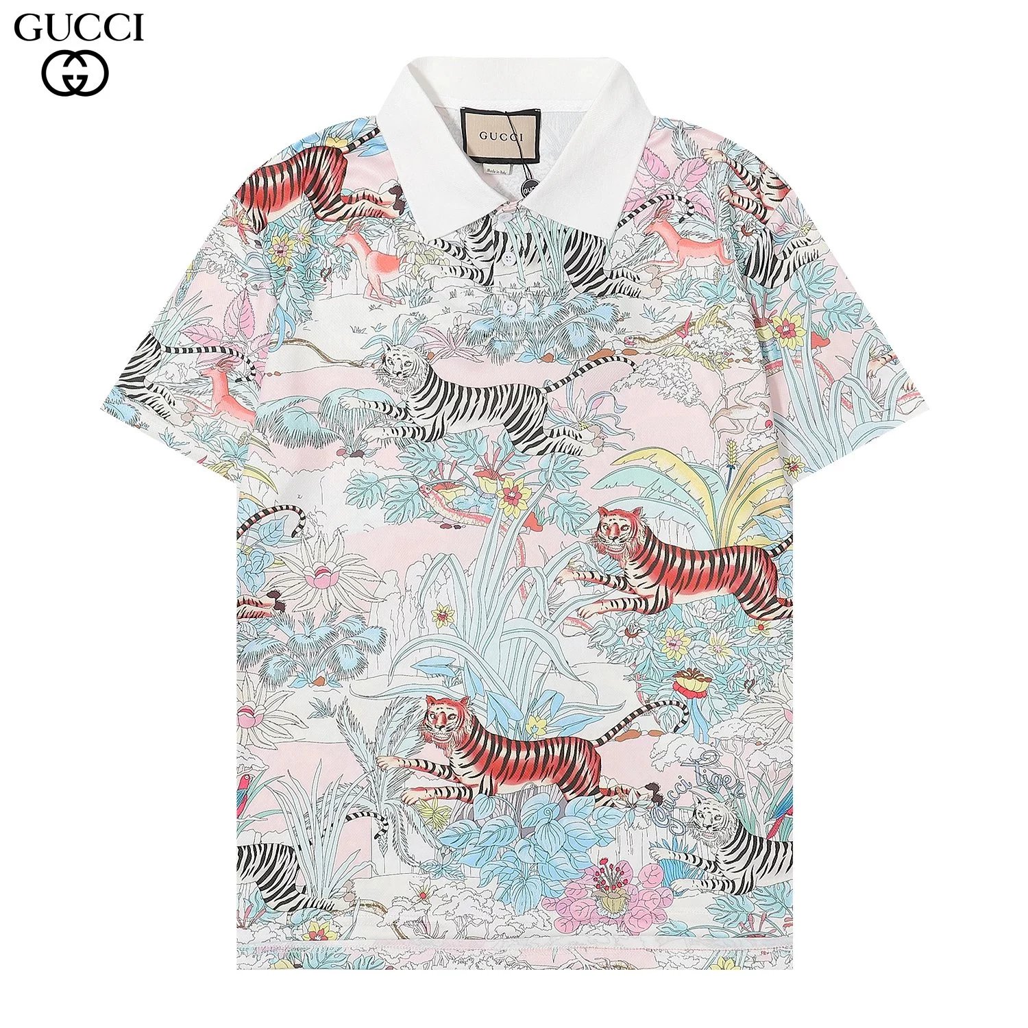 Gucci Logo Print White Polo Shirt - 27