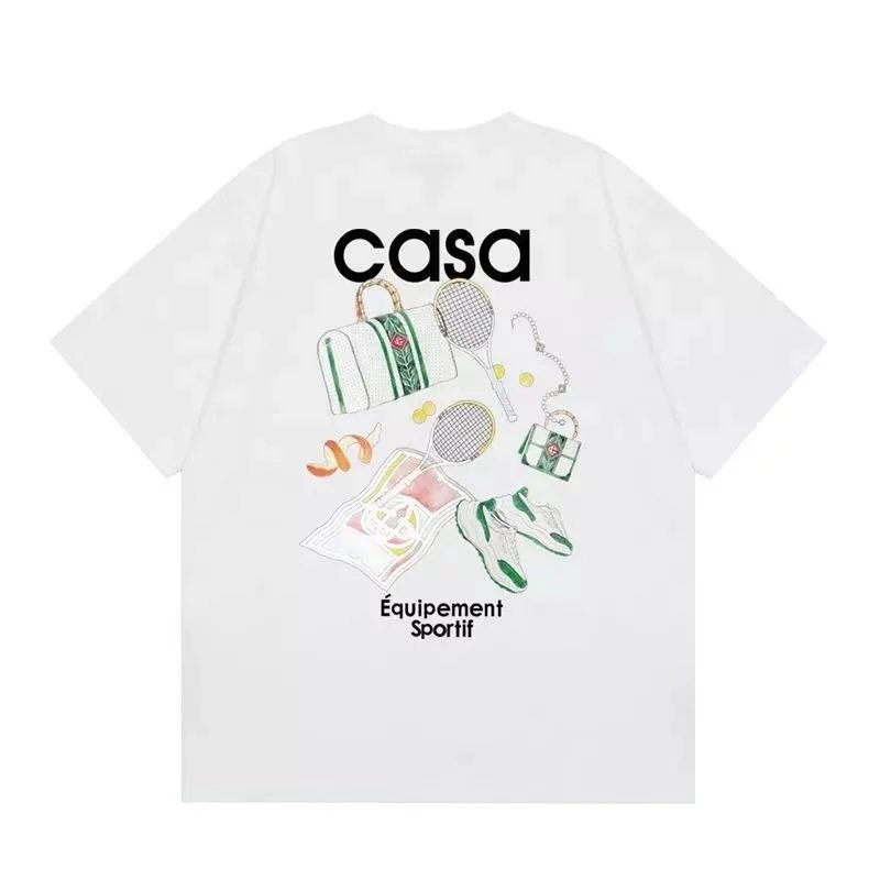 Casablanca Casa Blanca Heart Logo Oversized T-Shirt White T-Shirts - 16