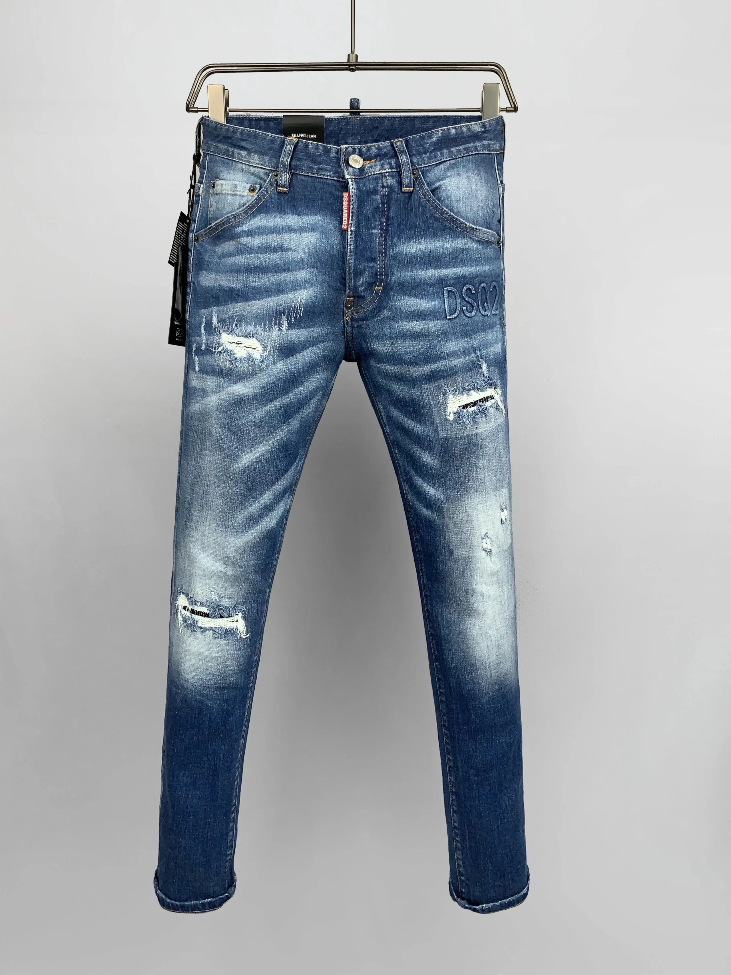 Dsquared2 Distressed Paint-Splatter Slim Fit Jeans - 25