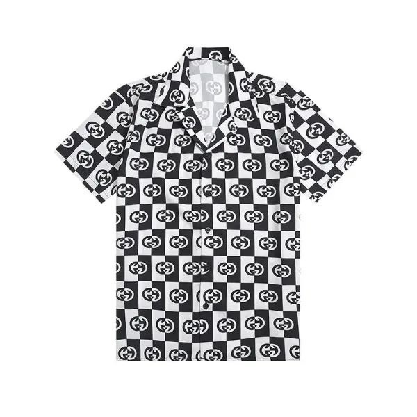 Gucci GG Embroidered Shirt White with Red-Green Trim - 40