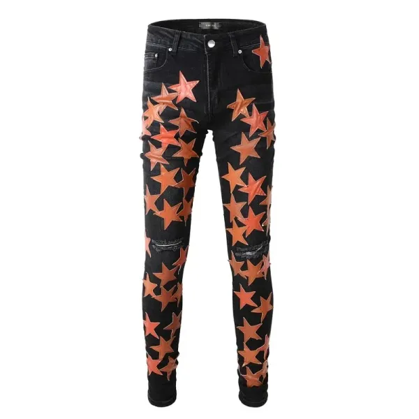 Amiri Distressed Patchwork Black Jeans - 16