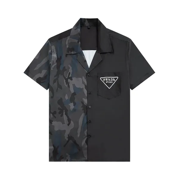 Prada Camouflage Panel Shirt Black - 12