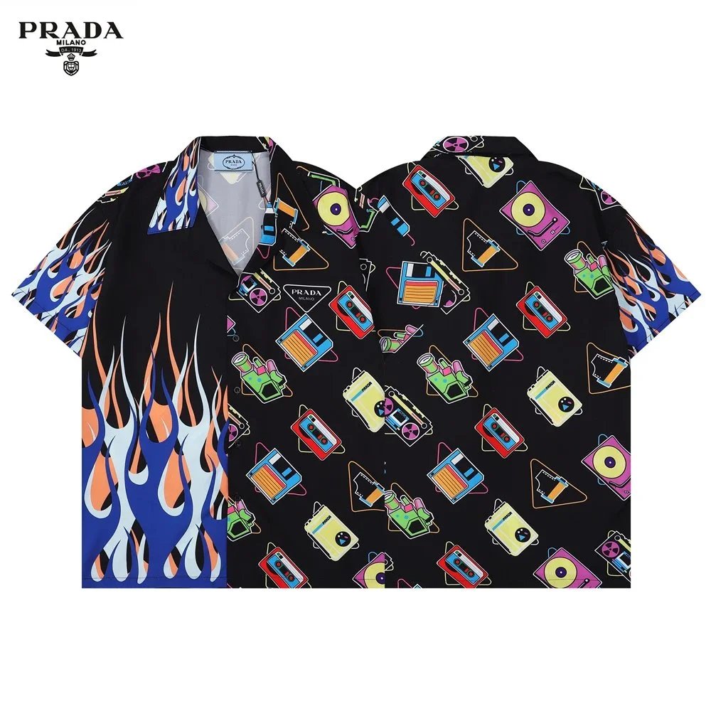 Prada Camouflage Panel Shirt Black - 16