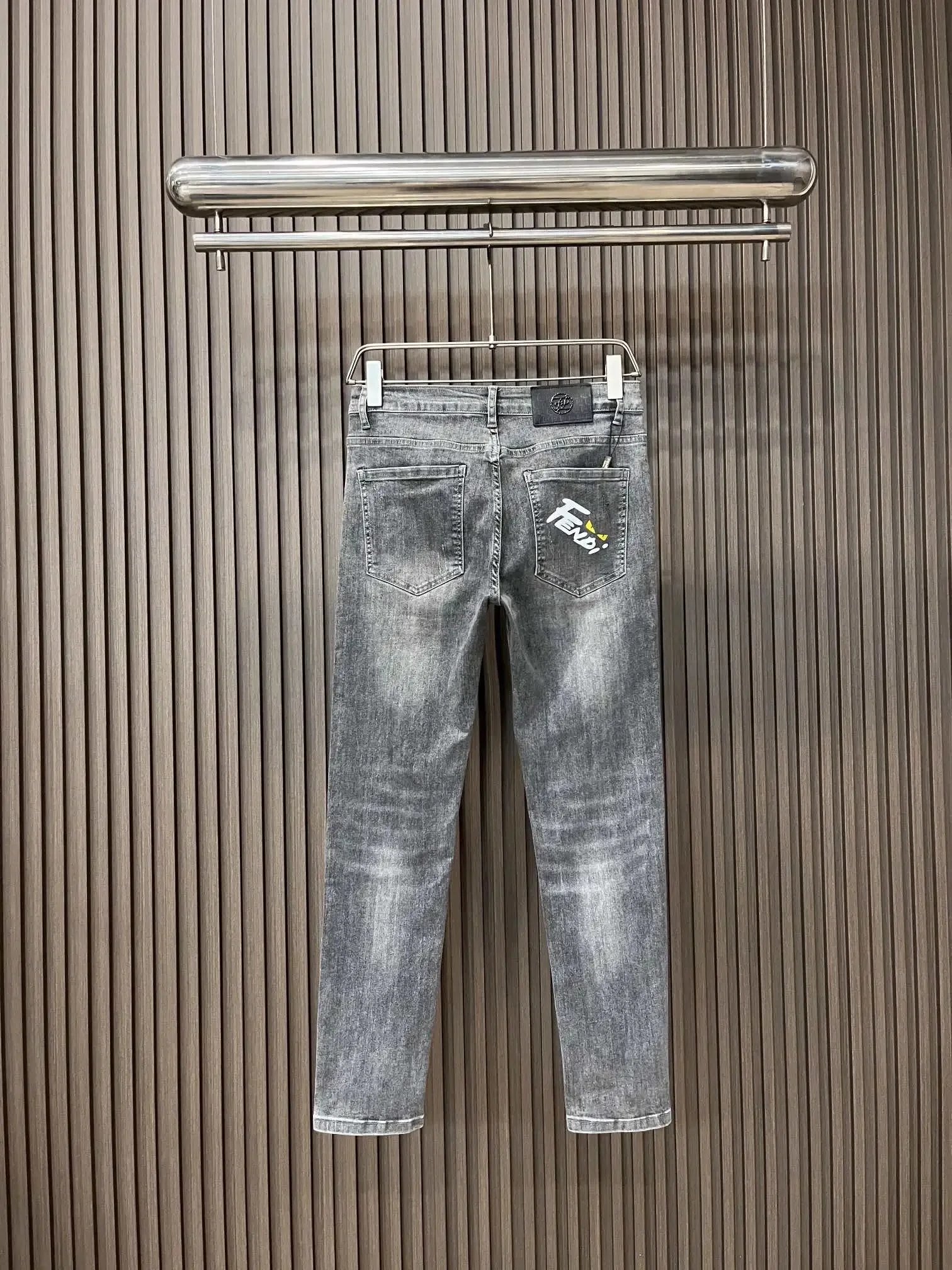 Fendi Embroidered Patch Denim Jeans Blue - 26