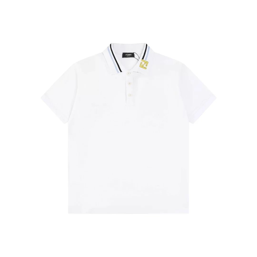 Fendi Diroma Polo Black with Yellow and Gray Trim Polo Shirt - 9