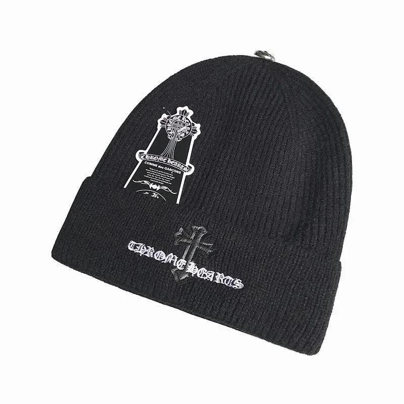 Chrome Hearts x Comme des Garçons Cross Embroidered Black Beanie - 30