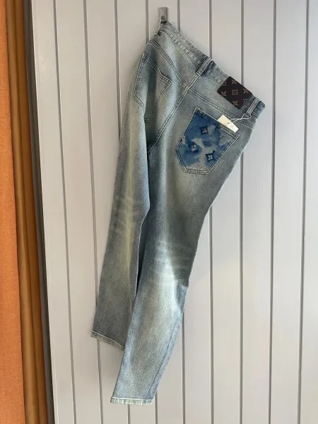 Louis Vuitton Monogram Pocket Detail Light Wash Jeans - 30