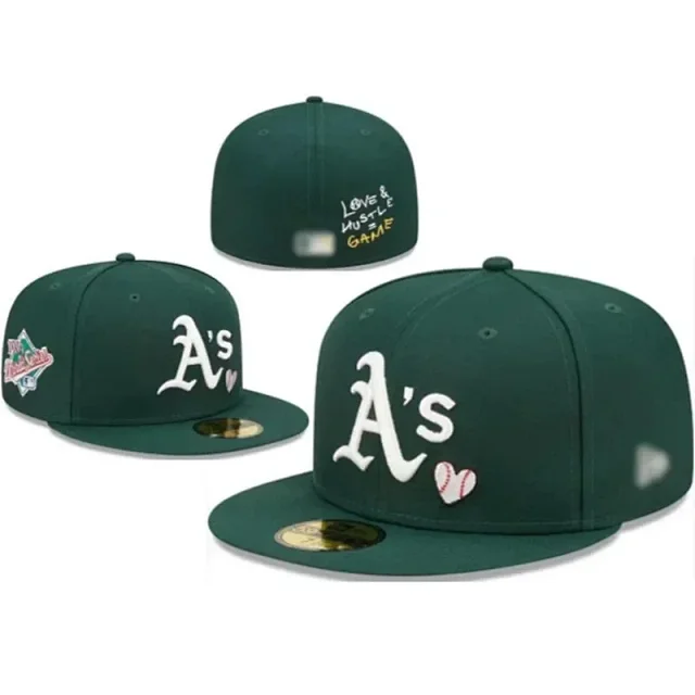 New Era Hats 59FIFTY-style flat-brim fitted baseball caps with embroidered team logos product detail image 15