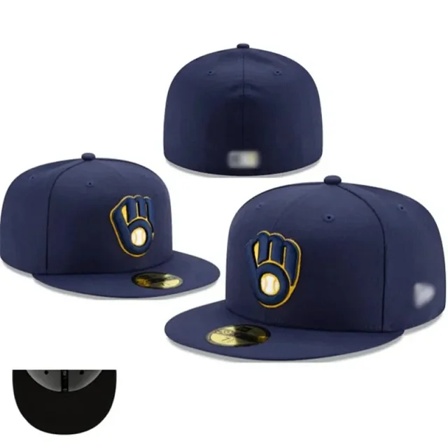 New Era Hats 59FIFTY-style flat-brim fitted baseball caps with embroidered team logos product detail image 24