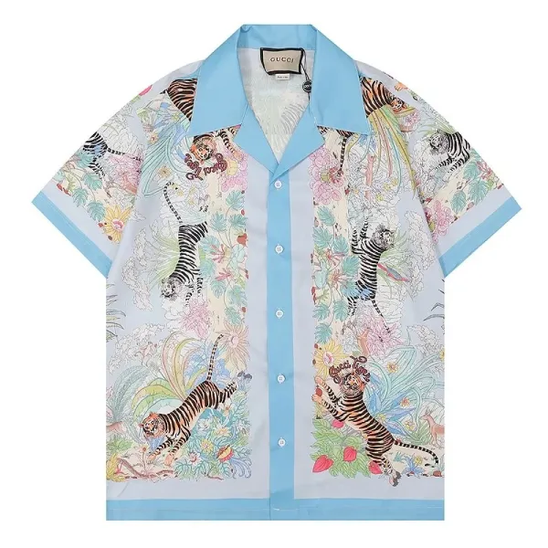 Gucci GG Embroidered Shirt White with Red-Green Trim - 21