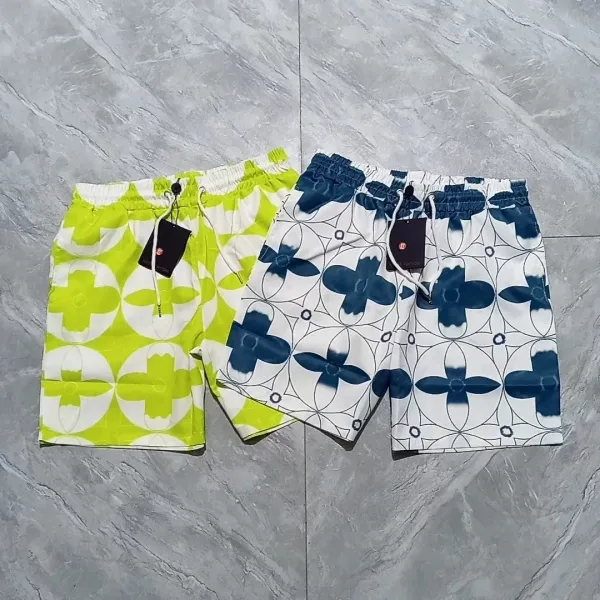 Louis Vuitton Monogram Floral Print Yellow and White Swim Shorts - 32