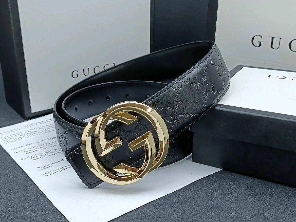 Gucci GG Marmont Belt Black Leather with Red Enamel Buckle - 7