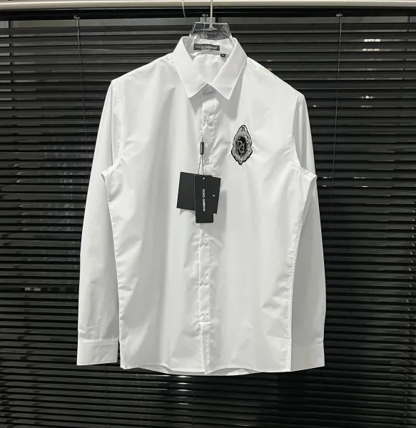 Dolce & Gabbana Embroidered Crest White Shirt - 17