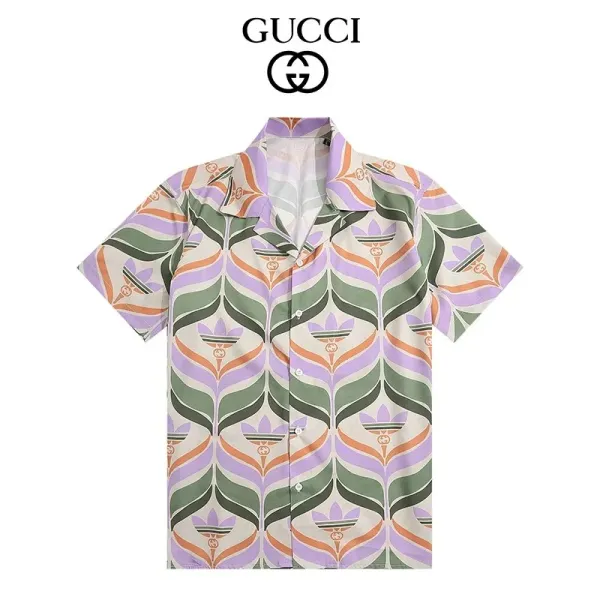 Gucci GG Embroidered Shirt White with Red-Green Trim - 41