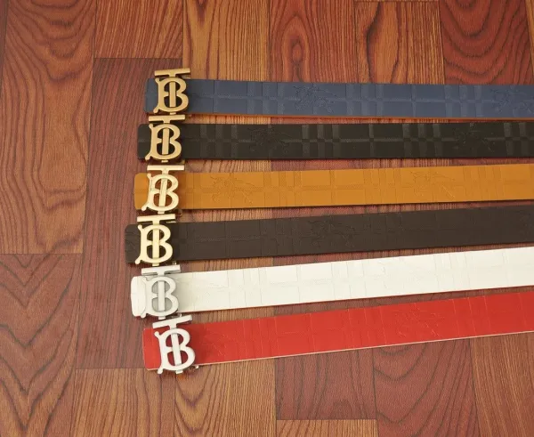 Burberry Reversible Leather Strap Togo Belt Beige Leather Belt - 3