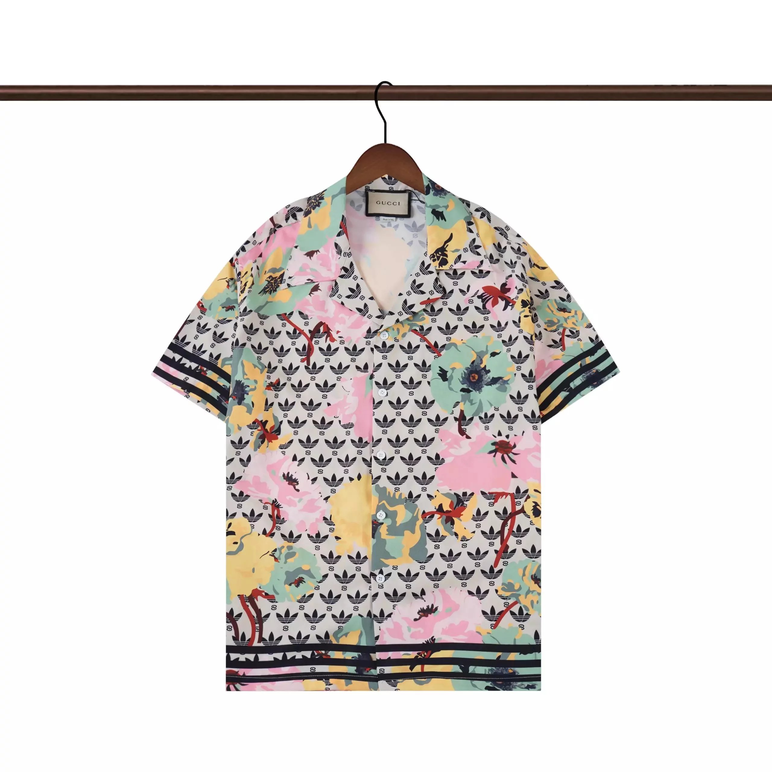Gucci Tiger Print Silk Shirt and Shorts Set Light Blue Multicolor - 16