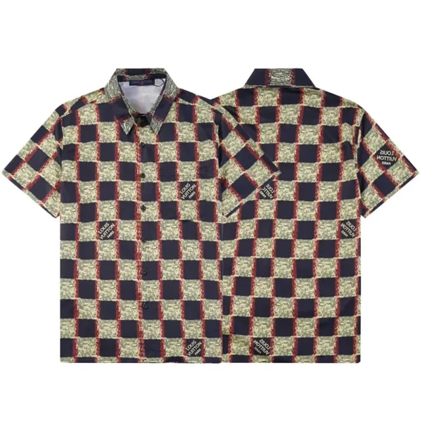Design Short-Sleeve Button-Up Shirt with Abstract Graphic Pocket White - 33