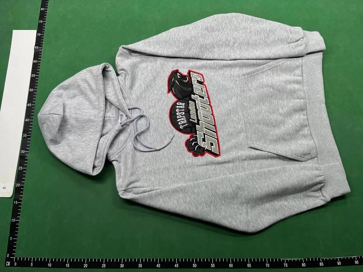 Trapstar Logo Embroidered Sweatpants Gray and Black - 5