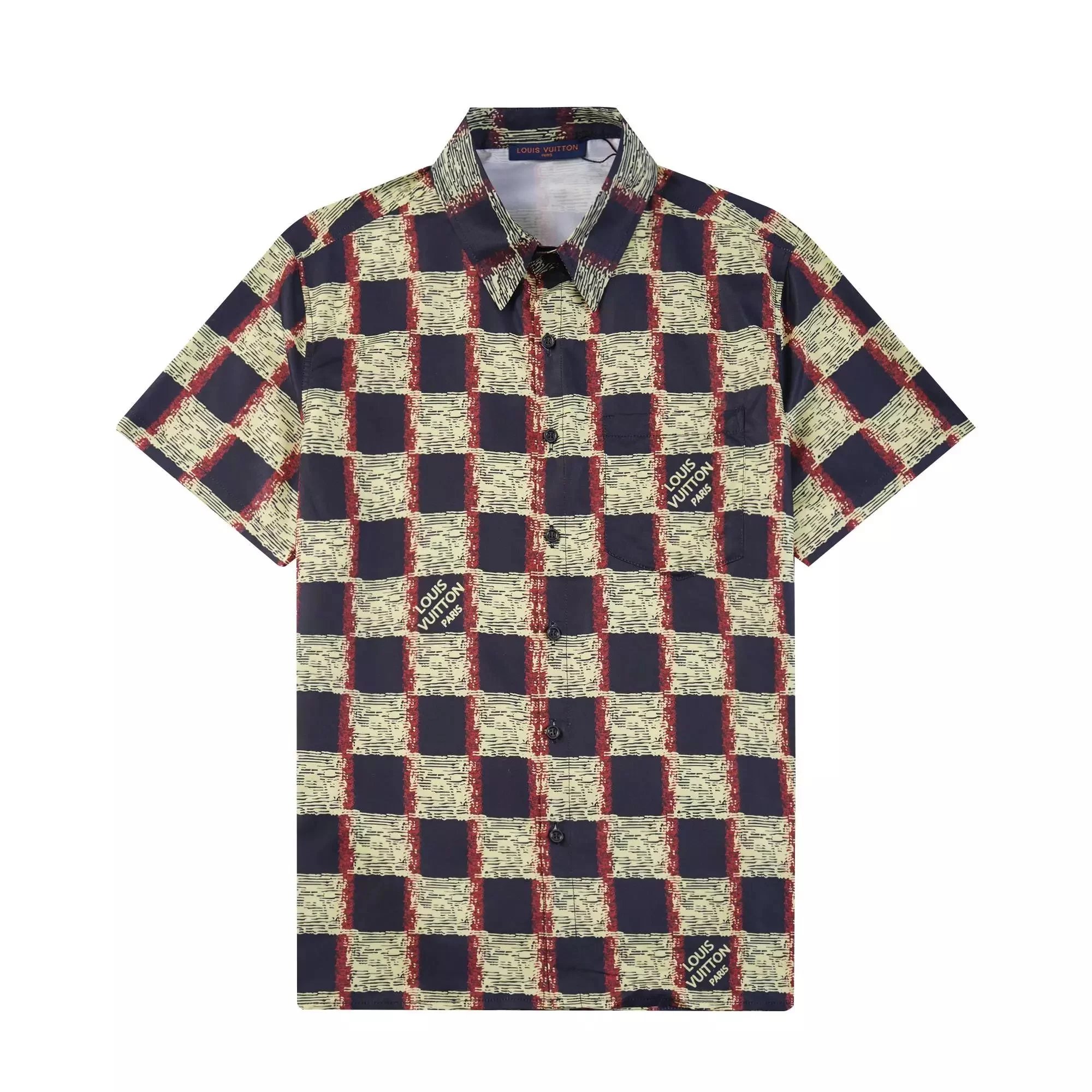 Design Checkerboard Print Short-Sleeve Shirt and Shorts Set Multicolor - 10