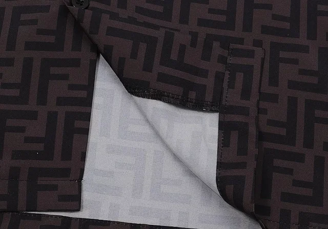 Fendi Shirts Short-Sleeve FF Monogram Camp-Collar Shirt product detail image 7