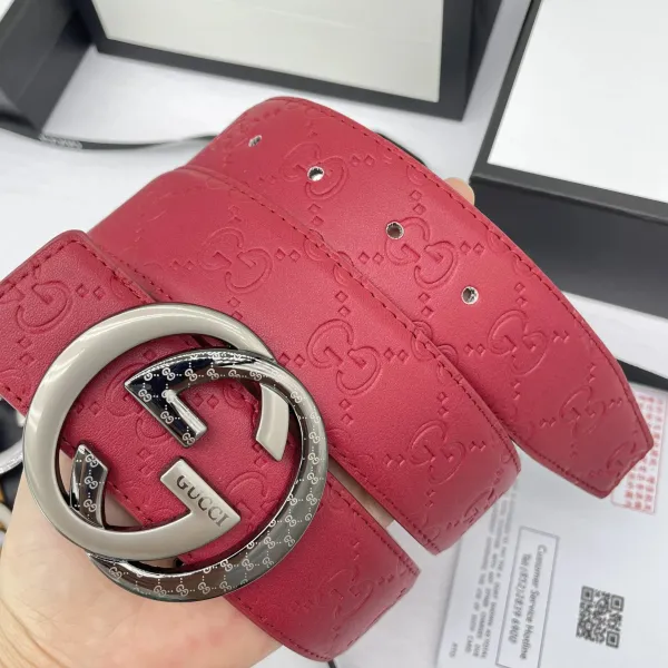 Gucci GG Marmont Belt Black Leather with Web Stripe Buckle - 7