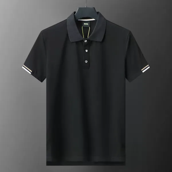 Hugo Boss Logo Polo Black with Yellow Trim Polo - 34