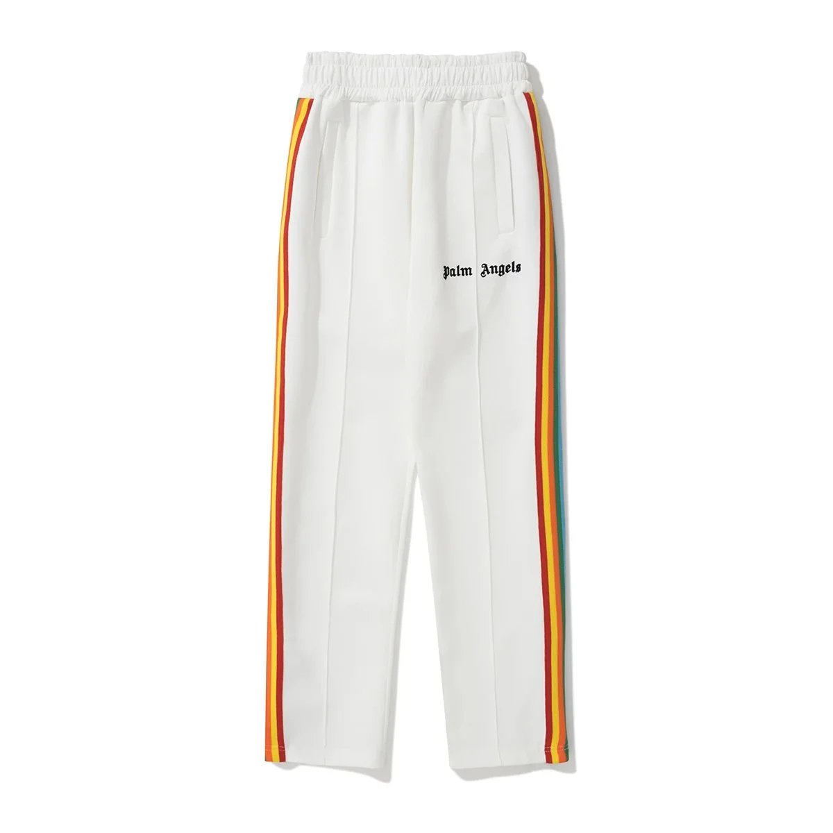 Palm Angels Track Pants Black with White Side Stripes and Gold Embroidery - 21