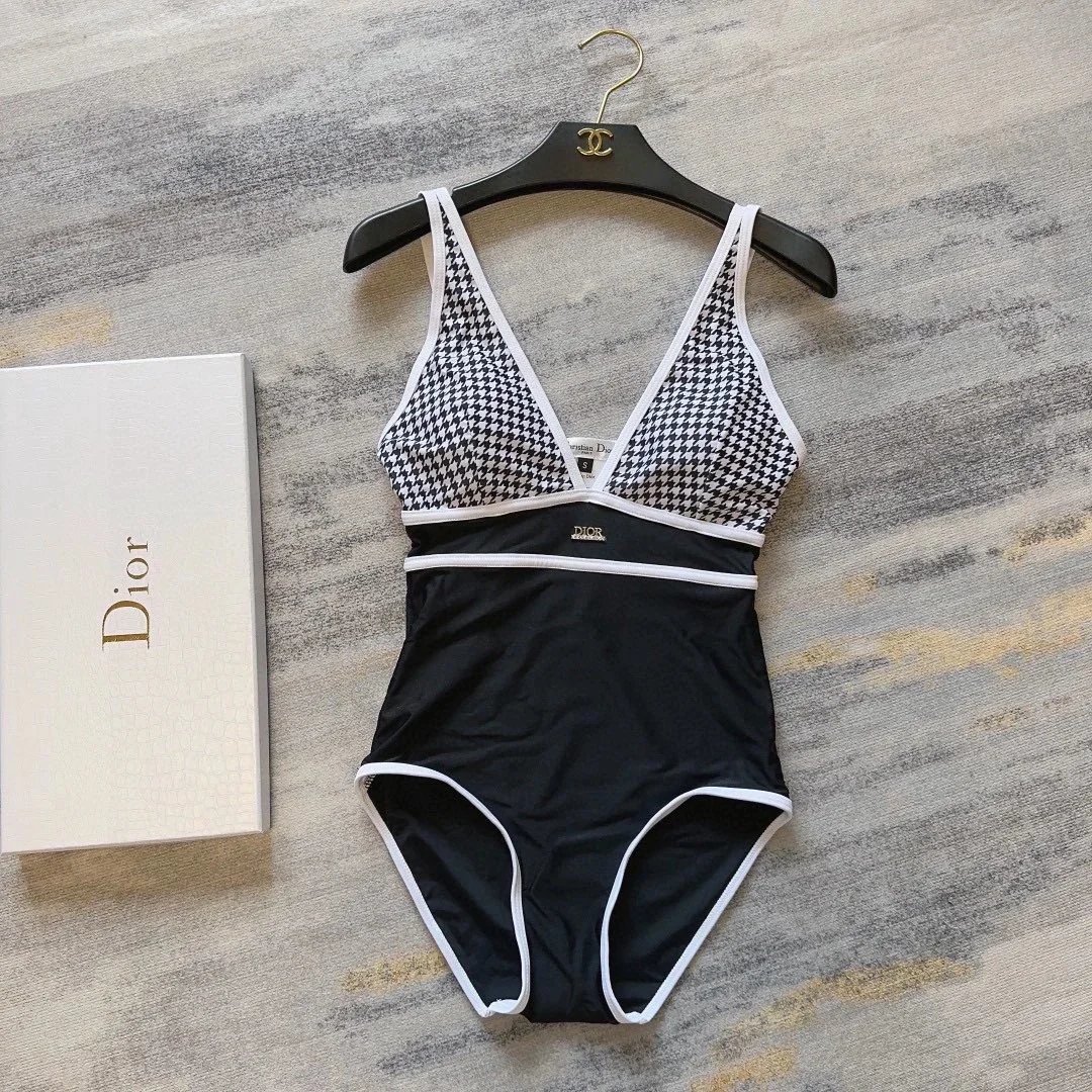 Dior Toile de Jouy Tiger Print Swimsuit Pink White - 28