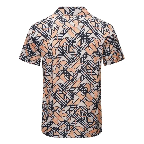 Burberry Classic Check Short-Sleeve Shirt Navy Gray Multicolor - 22
