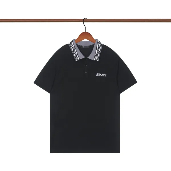 Versace Jeans Couture Shield Embroidered Polo Black Polo Shirt - 17