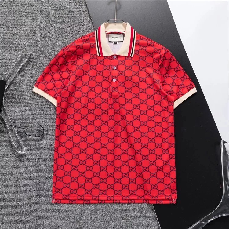 Gucci Pineapple Embroidered Polo Orange Polo Shirt - 24