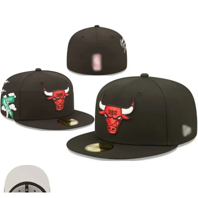 New Era Hats 59FIFTY-style flat-brim fitted baseball caps with embroidered team logos product detail image 21