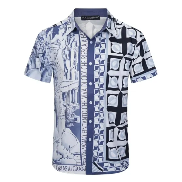 Dolce & Gabbana Embroidered Crest White Shirt - 37
